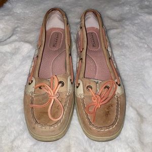 Sperry pink boat shoes